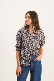 SIMONE BORDEAUX SKETCH BLOUSE
