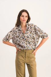 SIMONE KAKI SKETCH BLOUSE