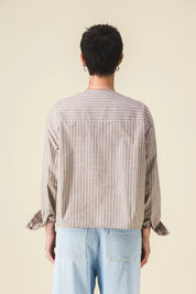 chemise col rond beige pitt