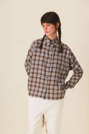 chemise femme carreaux marron neil