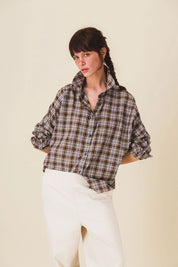 chemise femme carreaux marron neil