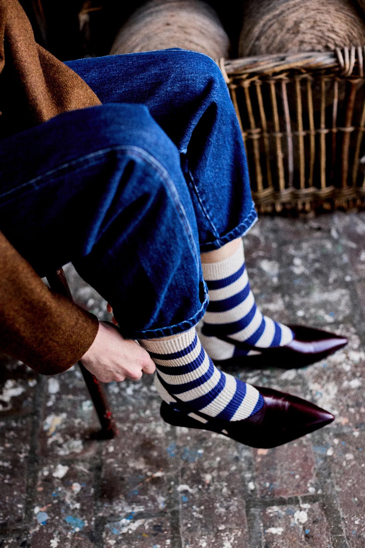 chaussettes rayees femme sailor