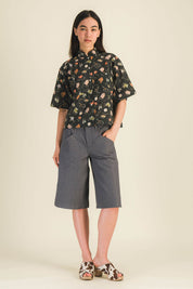 Bermuda denim loose femme Ben Denim Gris - photo 4