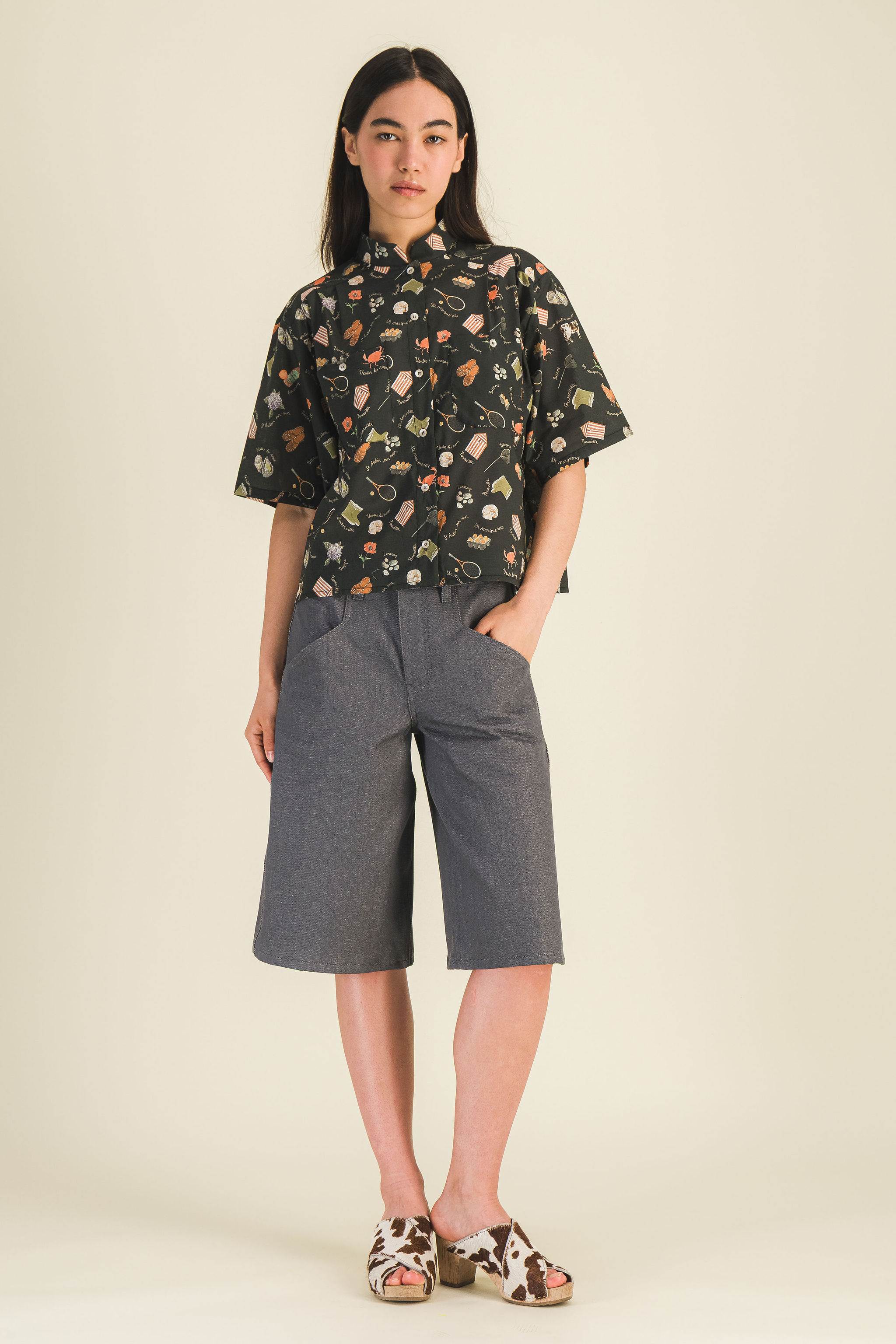Bermuda denim loose femme Ben Denim Gris - photo 4