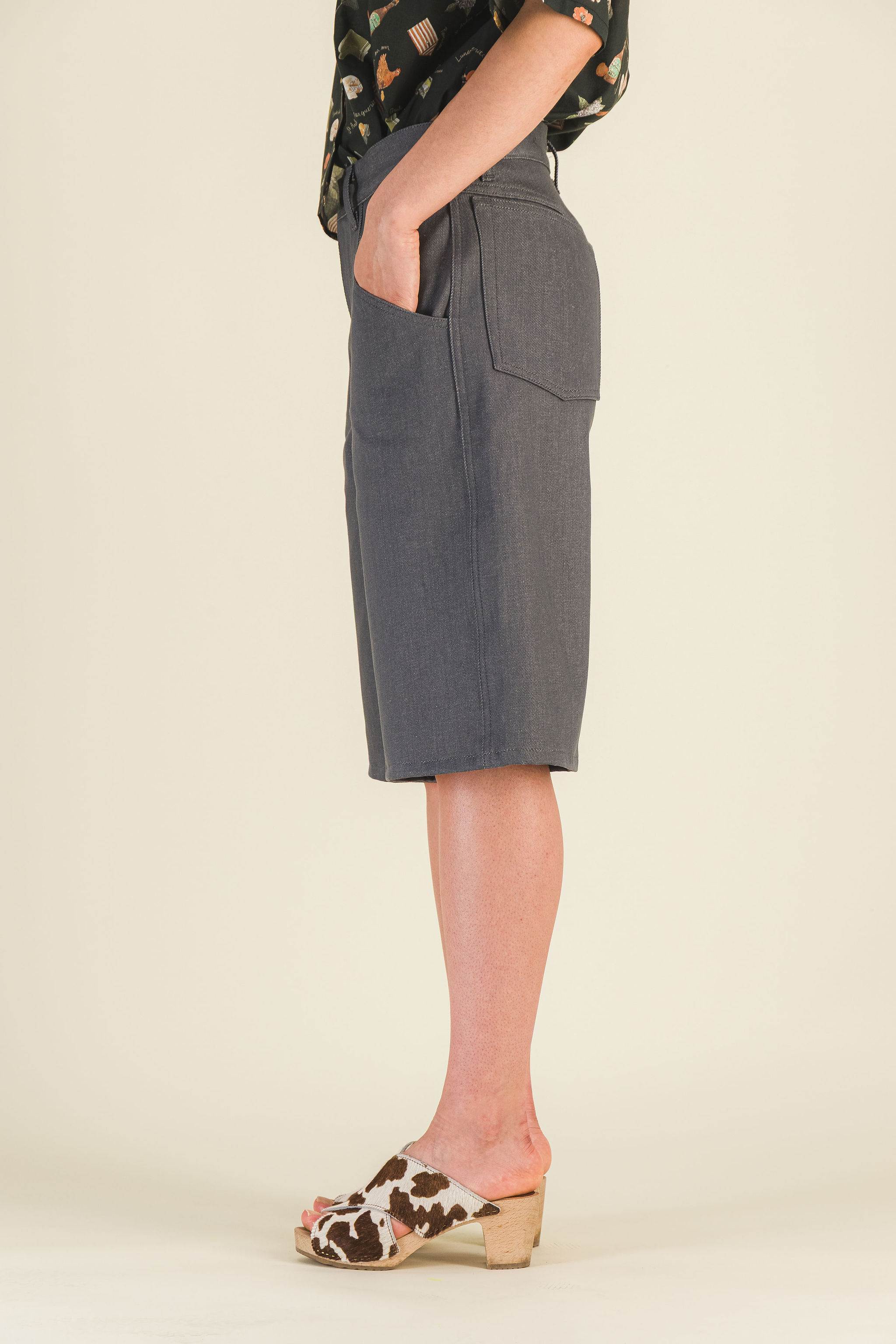 Bermuda denim loose femme Ben Denim Gris - photo 3