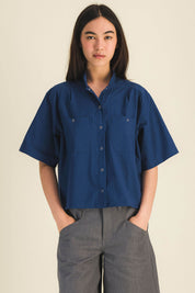 Chemise seersucker manches courtes femme Summer Bleu - photo 2