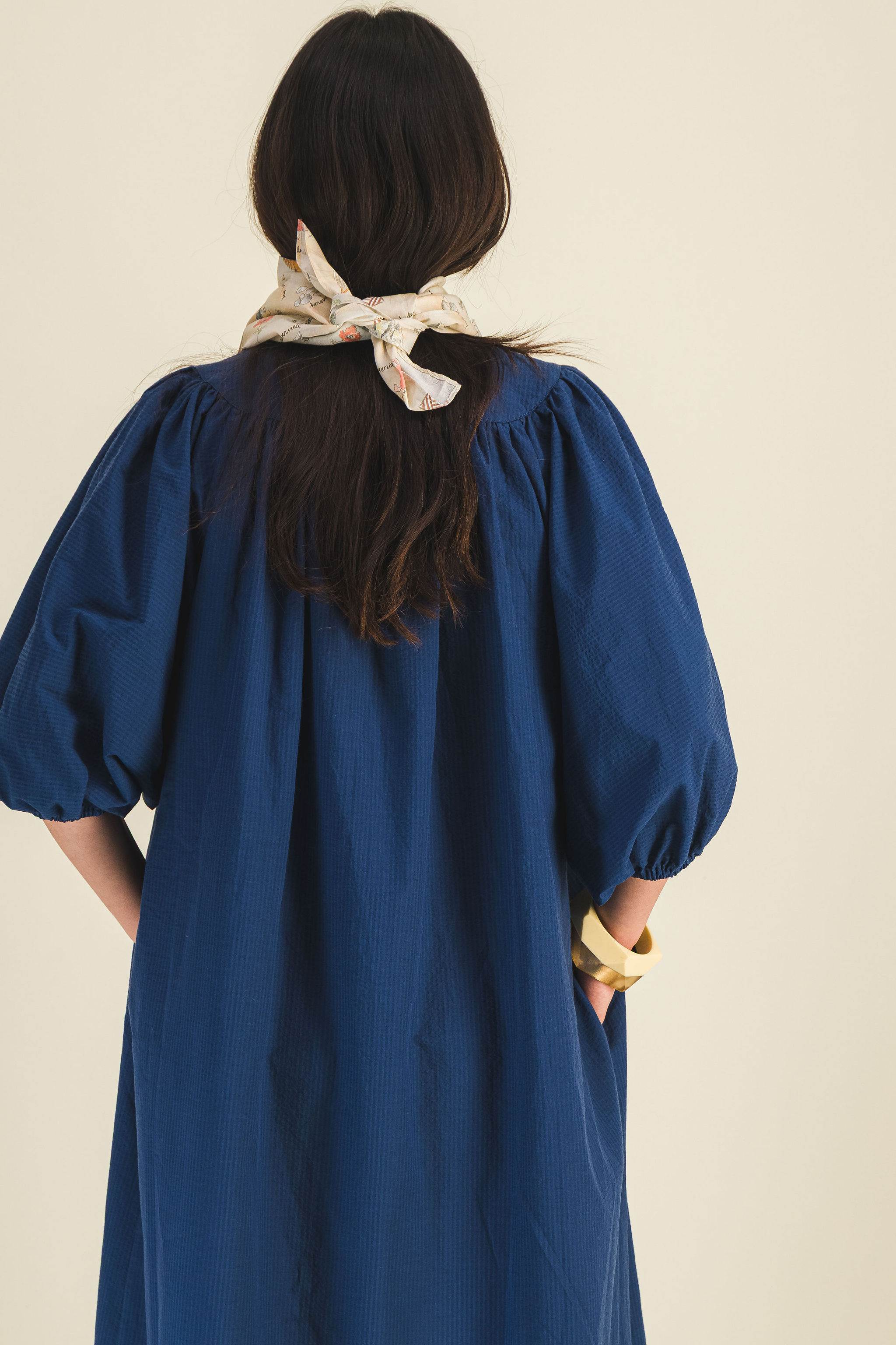 Foulard bandana coton imprimé femme Birdy Ecru - photo 2