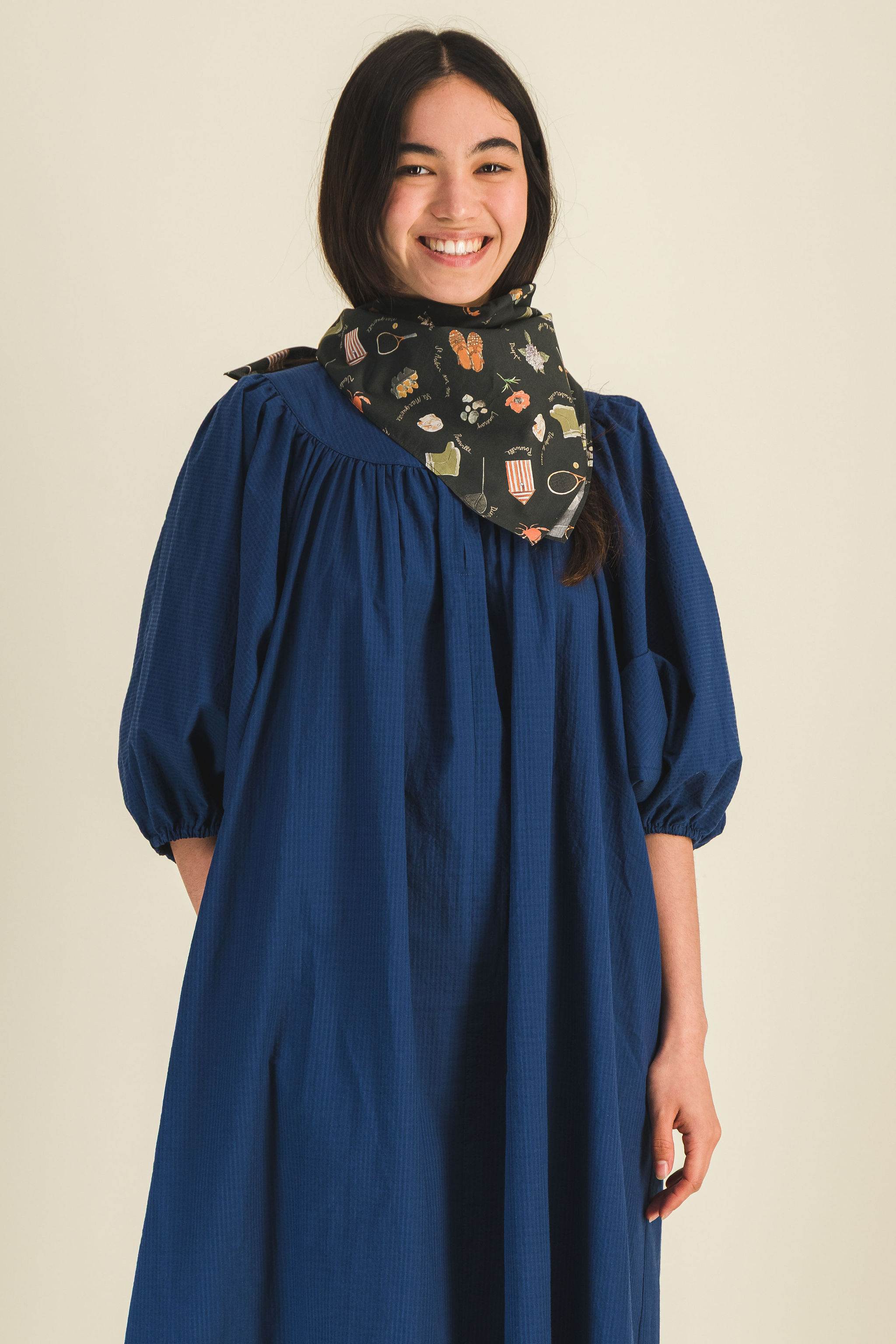 Foulard bandana imprimé noir femme Birdy Noir - photo 1