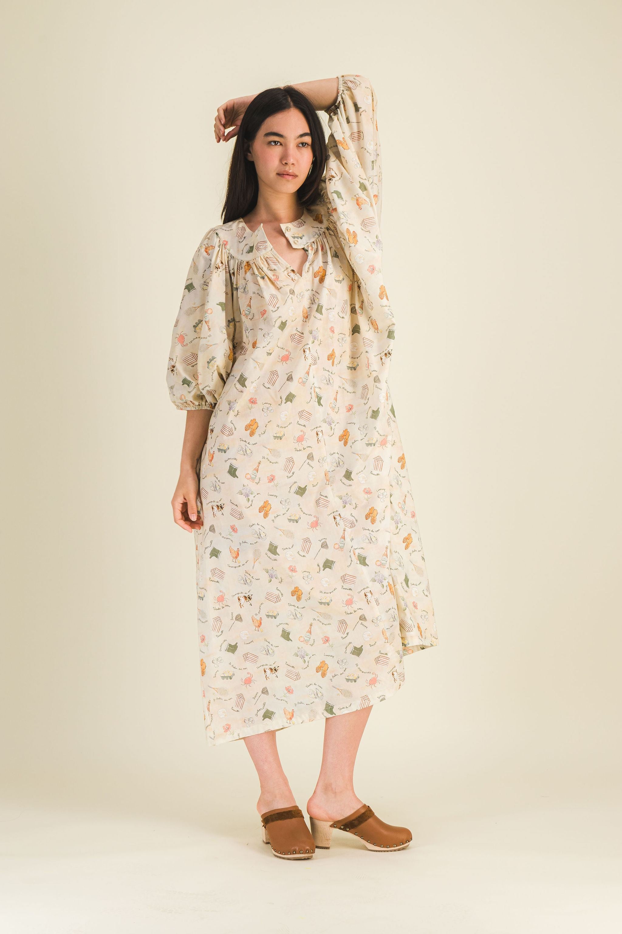 Robe longue imprimée femme Pippa Beige - photo 3