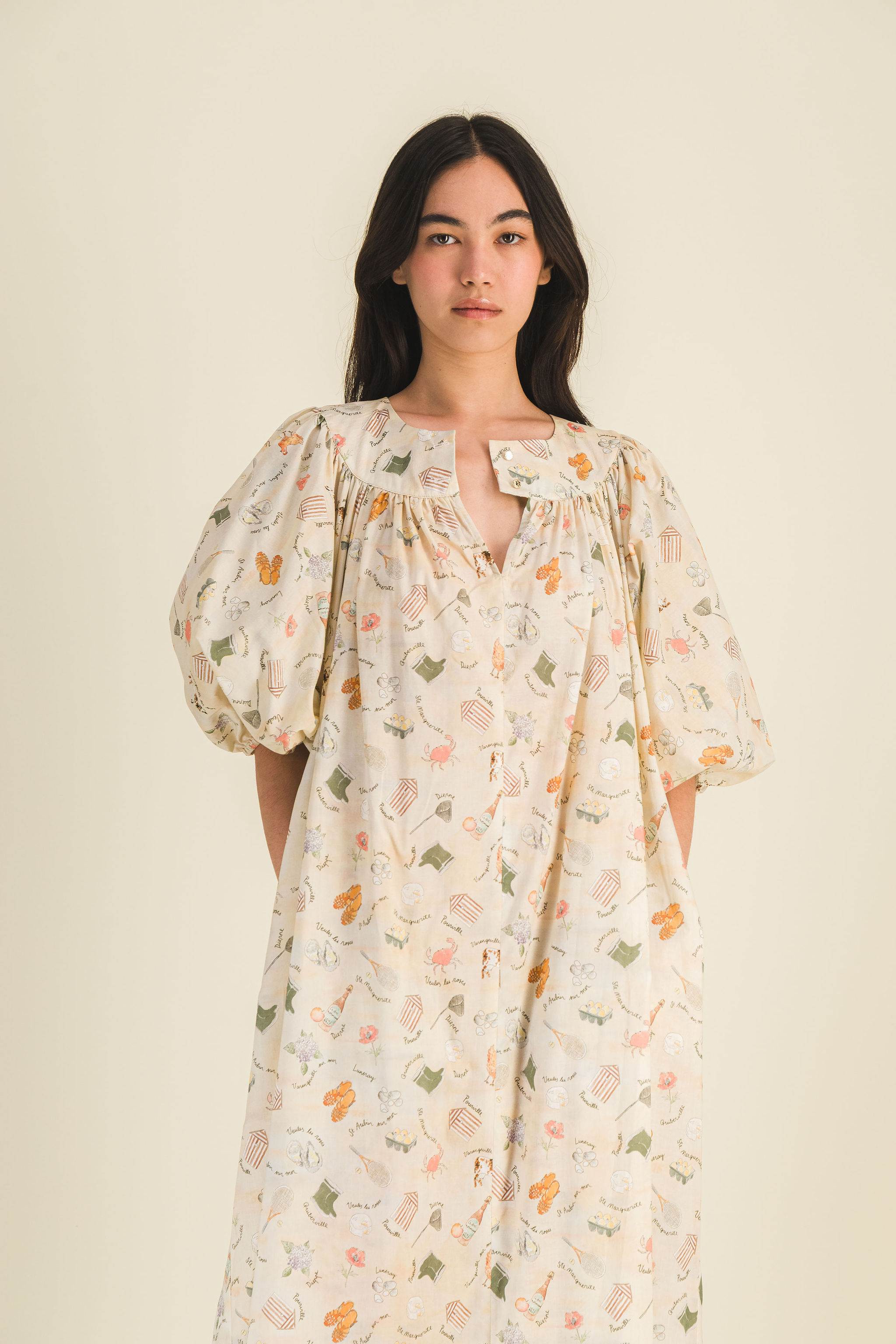 Robe longue imprimée femme Pippa Beige - photo 2