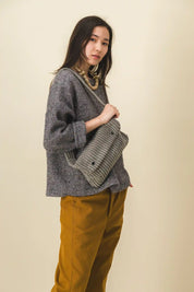 women's gray corduroy fanny pack