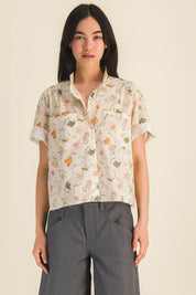 Top imprimé manches courtes femme Summer Beige - photo 1