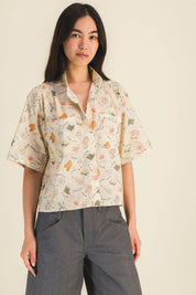 Top imprimé manches courtes femme Summer Beige - photo 2