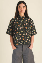 Top imprimé manches courtes femme Summer Noir - photo 3