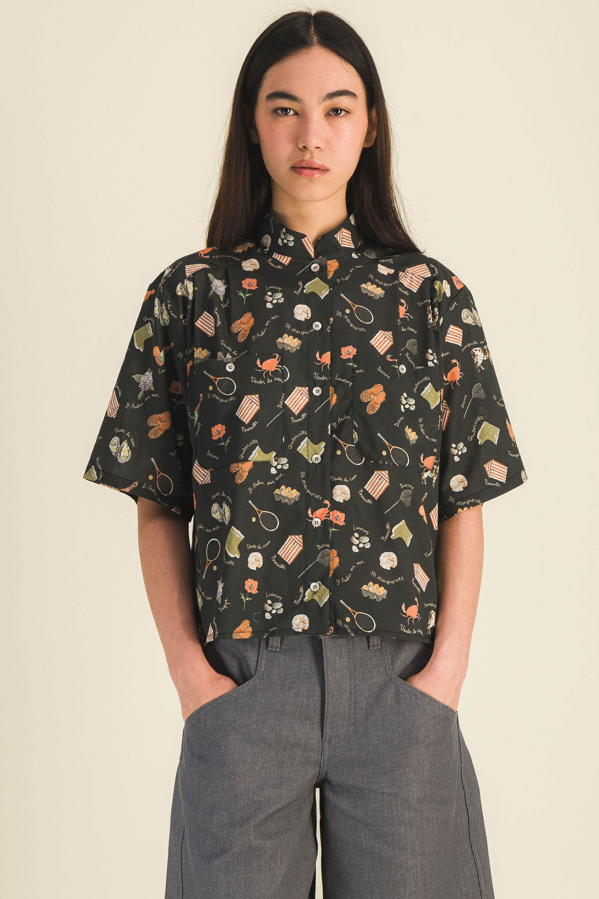 Top imprimé manches courtes femme Summer Noir - photo 3
